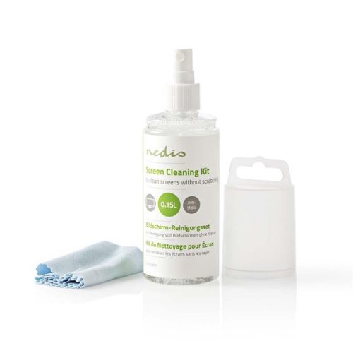 Nedis LCD képernyő tisztító spray, 150 ml, tisztító kendő, CLSN100TP