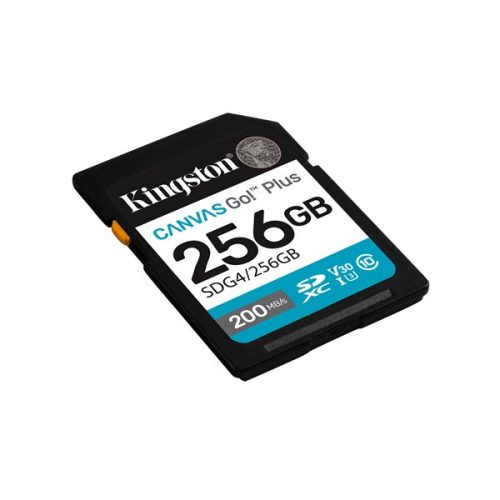 KINGSTON Memóriakártya SDXC 256GB Canvas Go Plus Gen4 200R C10 UHS-I U3 V30