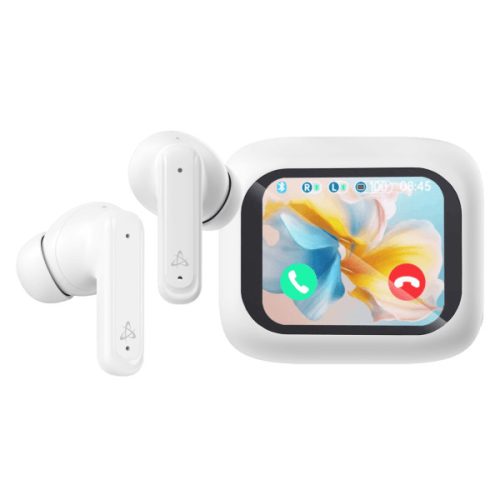 SBOX EB-TWS08-W Bbluetooth v:5.4 fülhallgató mikr.toucLCD, fehér, BR+EDR+BLE
