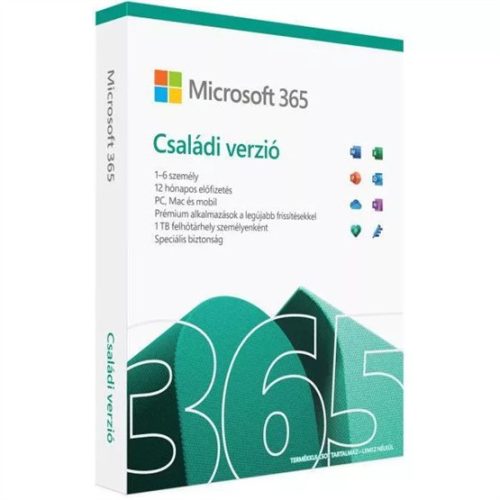 MS M365 Family Hungarian EuroZone Subscr 1YR Medialess FY25H2