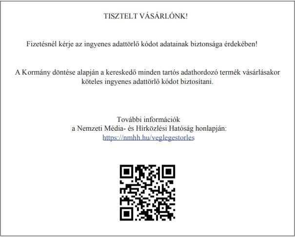 Adattörlő kód tájékoztató